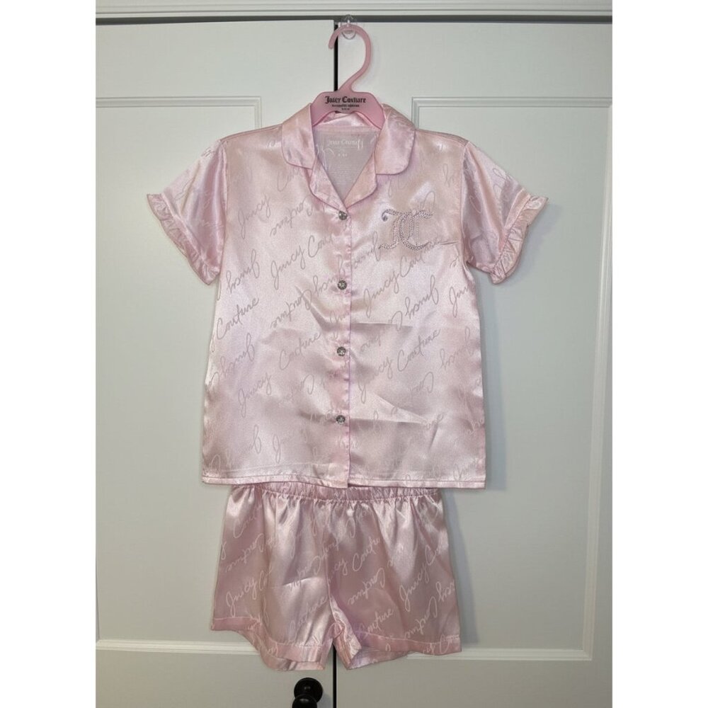 Juicy Couture Girls‎ Satin Pajama Set Pink Size 6X NWT